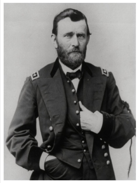 Ulysses S. Grant (former US President) shown dressed in senior officer's military uniform ~ Library of Congress archive.